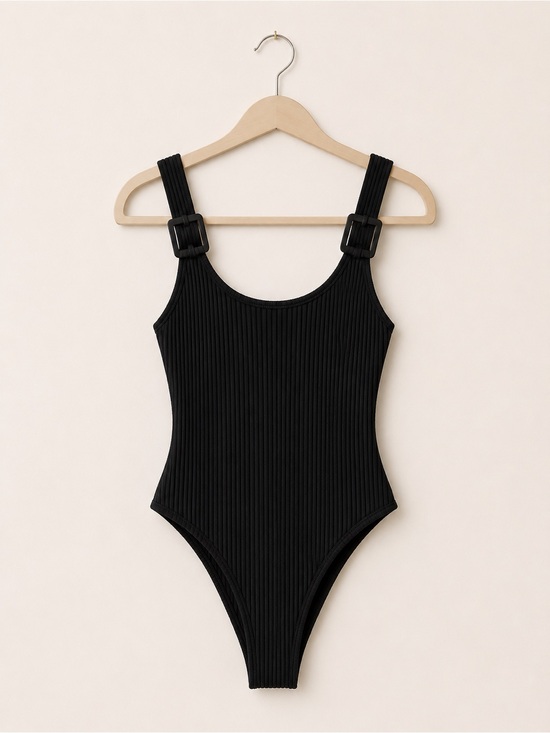 aerie Other - Aerie Real Good Black Ribbed One-Piece Swimsuit | Size Large